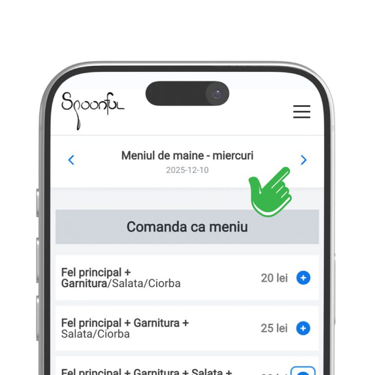 Îți alegi ziua pentru care vrei să comanzi